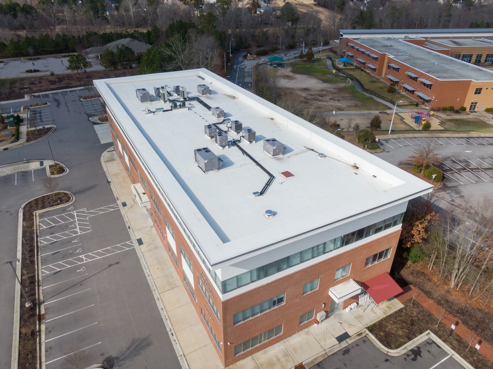 DroneImagesOfTpoCommercialRoofing Drone Images of TPO Commercial Roofing