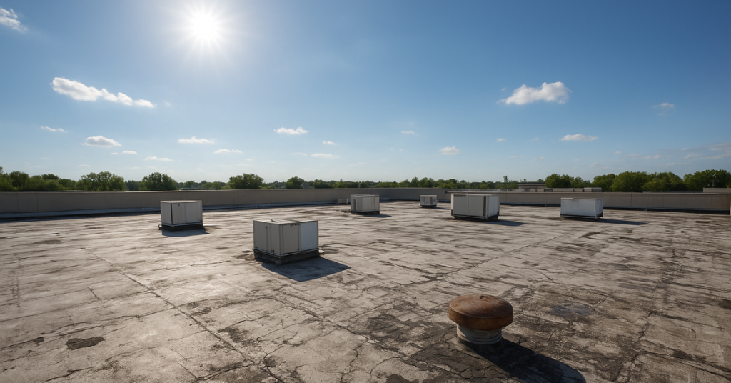 Ers blog images | engineered roofing systems Sun Beaming on Commercial Flat Roof